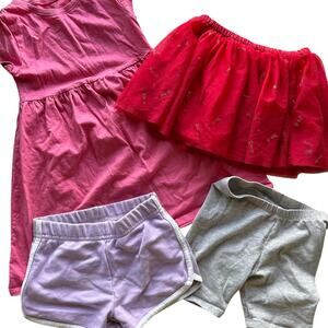 Toddle Shorts Skirts Bundle Size 4T Pink Red Purple Gray Summer Ready Kid Wear